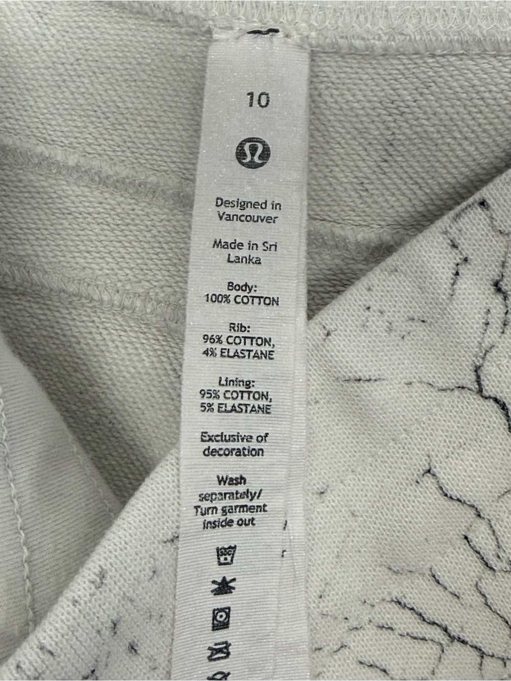 Lululemon Warm Down Jogger *7/8 Length Thread Dye White Black Sz 10 27.5” - Picture 4 of 4